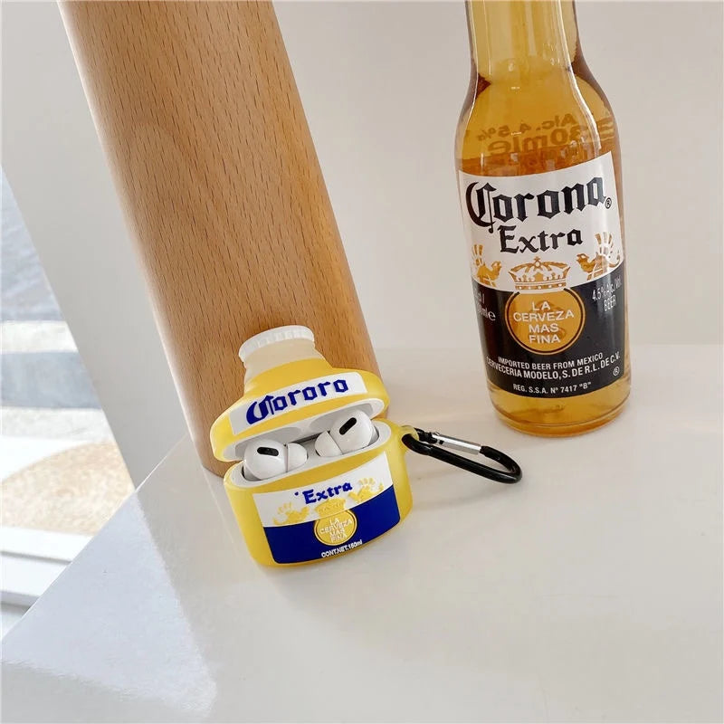 AirPods Case: 3D Creative Beer Bottle Bluetooth Earphone Case