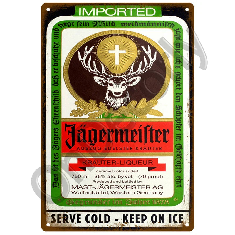 Jagermeister metal wall poster dÃ©cor 