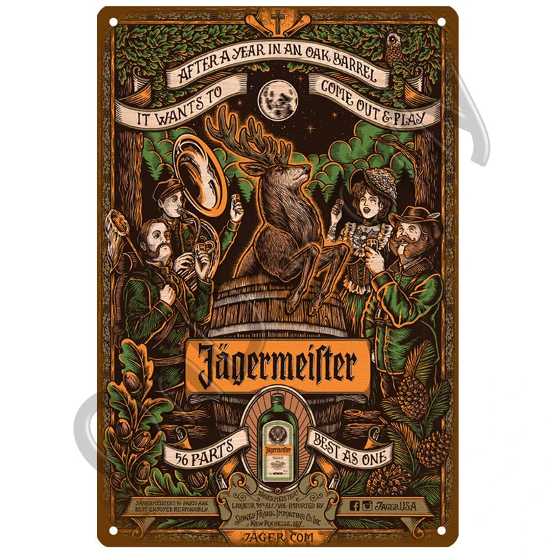 Jagermeister metal wall poster dÃ©cor 