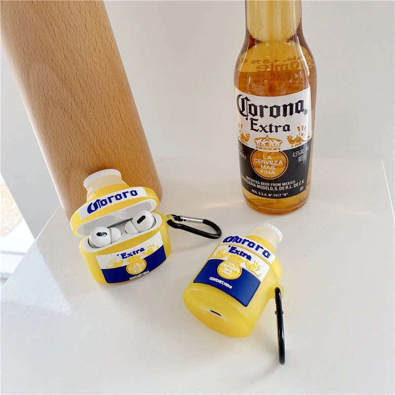 AirPods Case: 3D Creative Beer Bottle Bluetooth Earphone Case