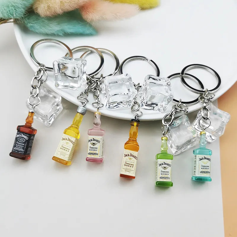 Cocktail School Alcohol Bottle Keychain