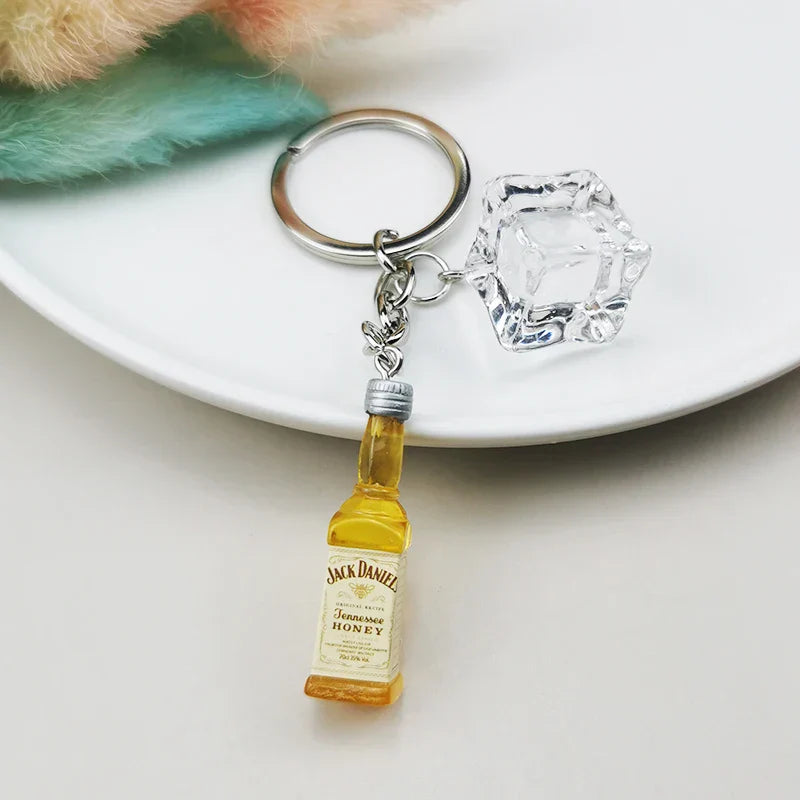 Cocktail School Alcohol Bottle Keychain