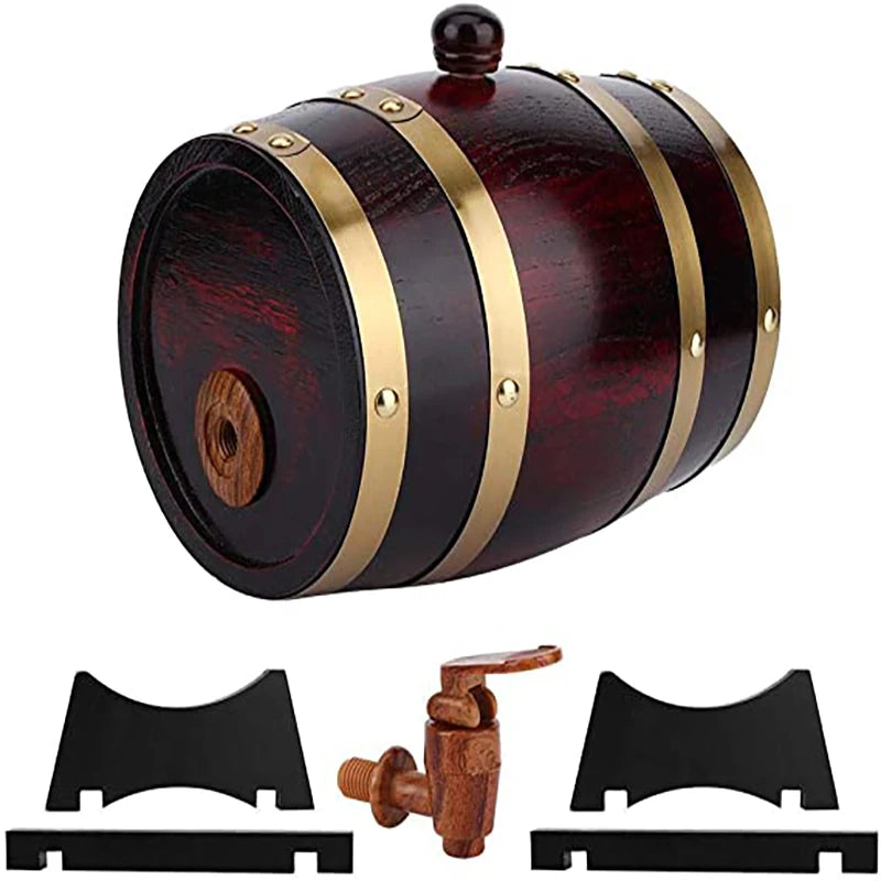 Wine, Beer & Whiskey Oak Barrels, 3L Vintage Wooden Barrel