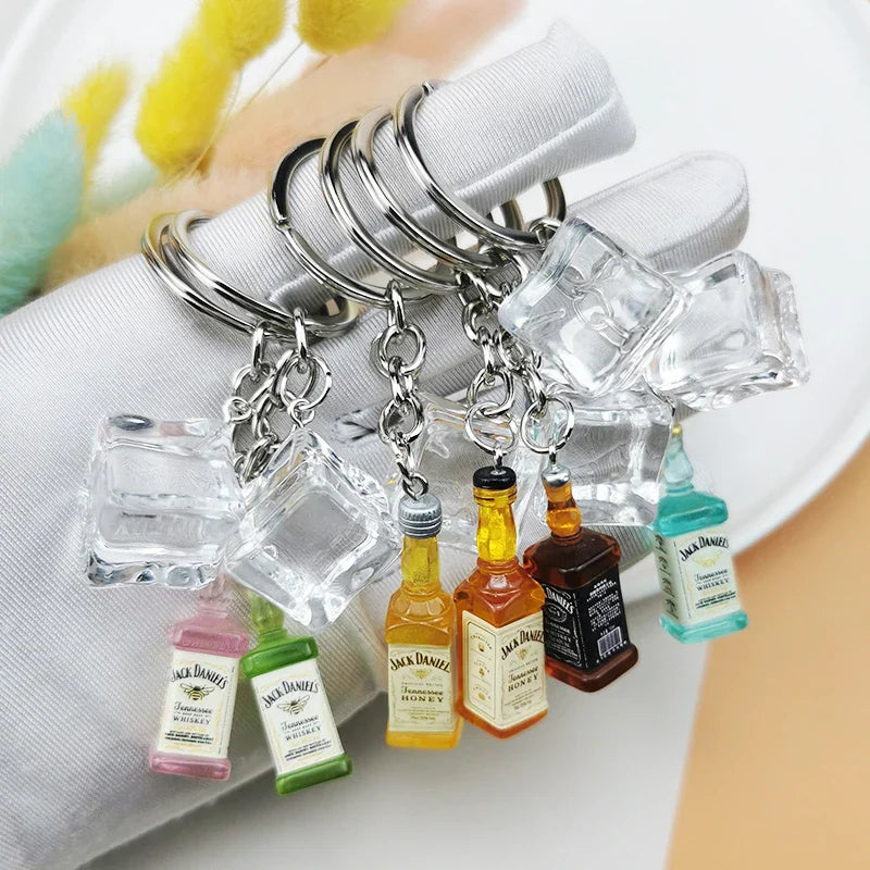 Cocktail School Alcohol Bottle Keychain