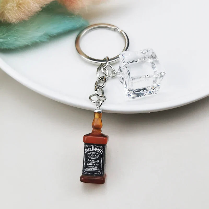 Cocktail School Alcohol Bottle Keychain