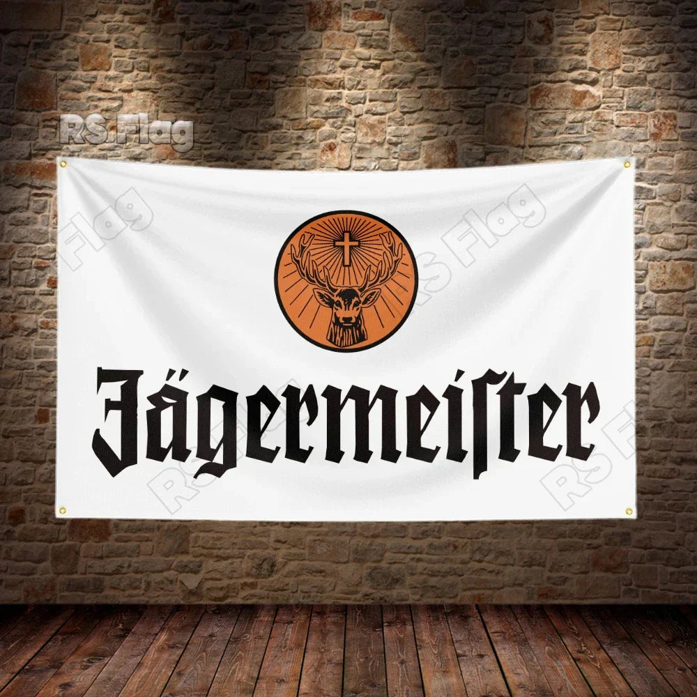 jagermeister whit wall flag