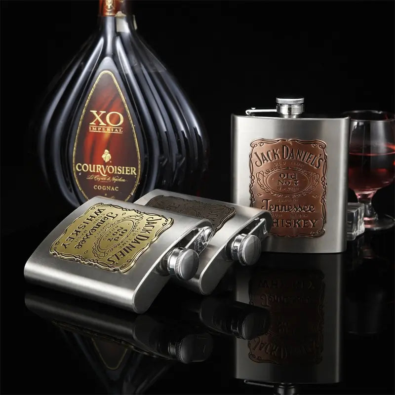 Jack Daniels Whisky Flask ÃƒÂ¢Ã¢â€šÂ¬Ã¢â‚¬Å“ Premium Stainless Steel, Leak-Proof, and Stylish