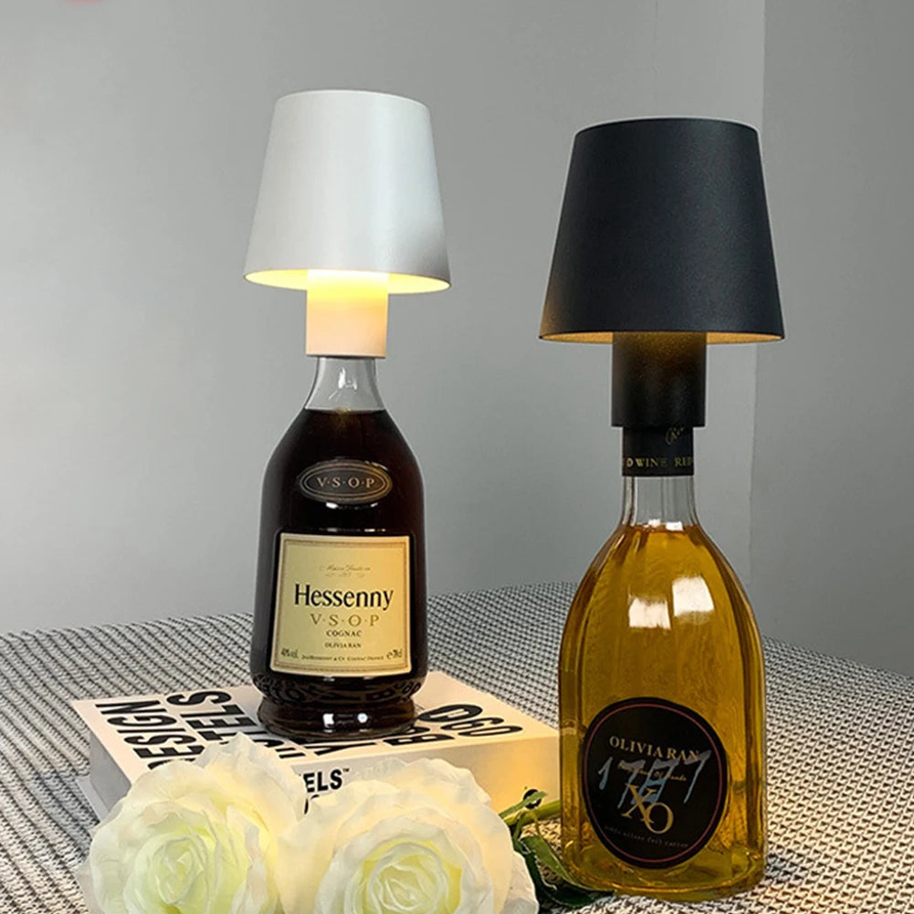 LED Wine Bottle Lamp: Modern Table Lamp for Bar and Cafe Decor