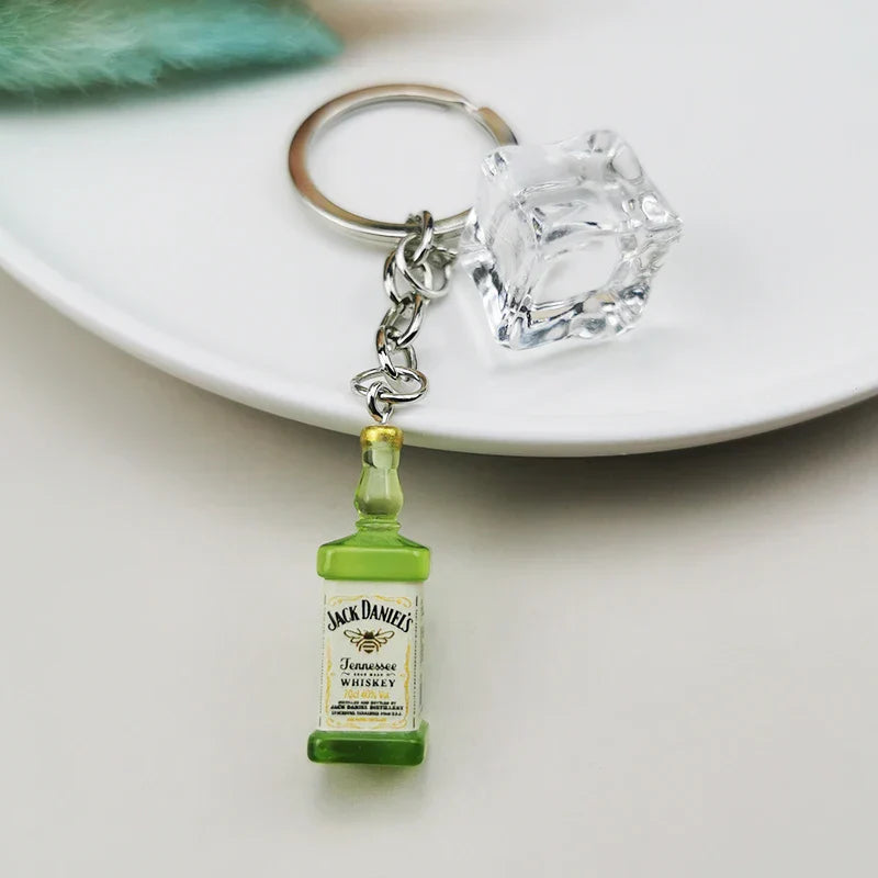 Cocktail School Alcohol Bottle Keychain