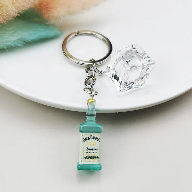 Cocktail School Alcohol Bottle Keychain