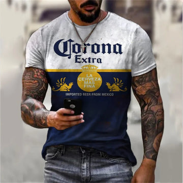 New Summer Corona Extra T-Shirt: Printed Design for Beer Enthusiasts