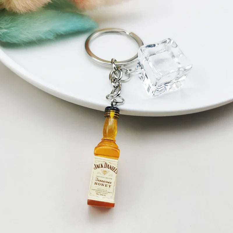 Cocktail School Alcohol Bottle Keychain