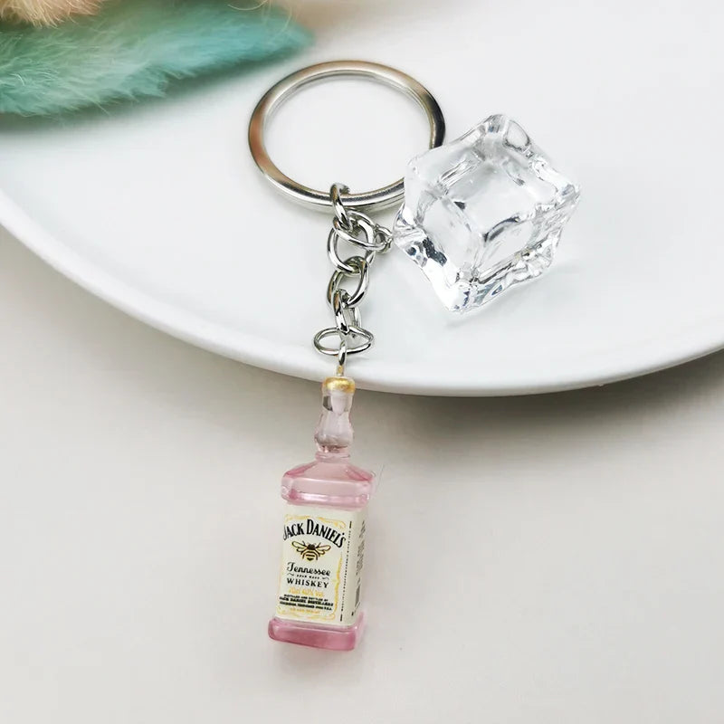 Cocktail School Alcohol Bottle Keychain