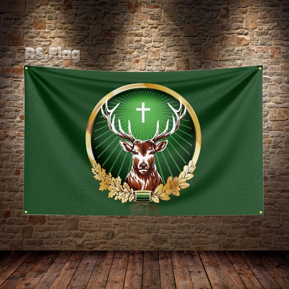 Stag-Inspired Flag: Elevate Your Decor with a Touch of spirits