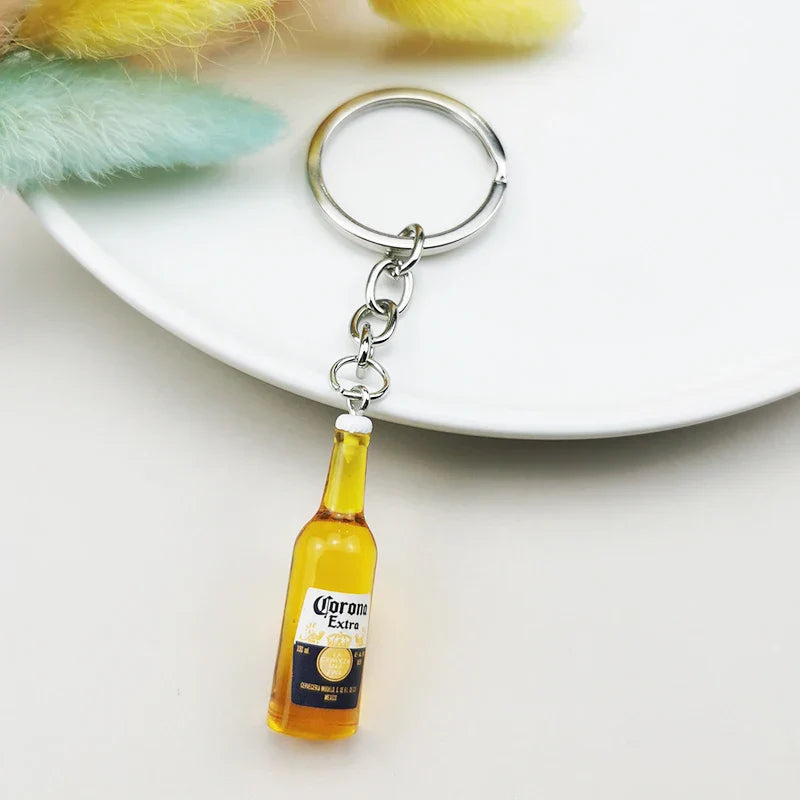 blue girl mini bottle keychain